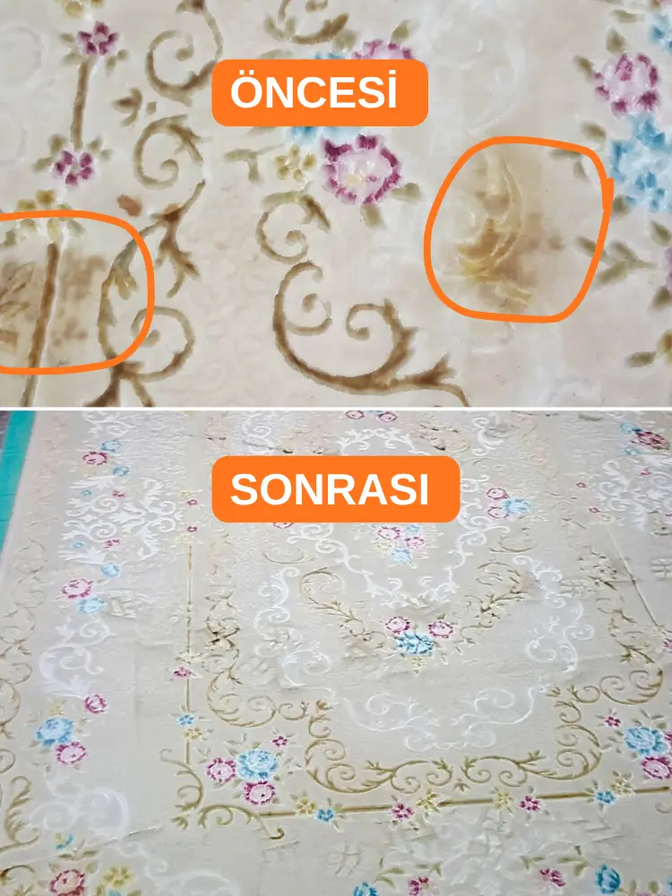 halı yıkama öncesi sonrası